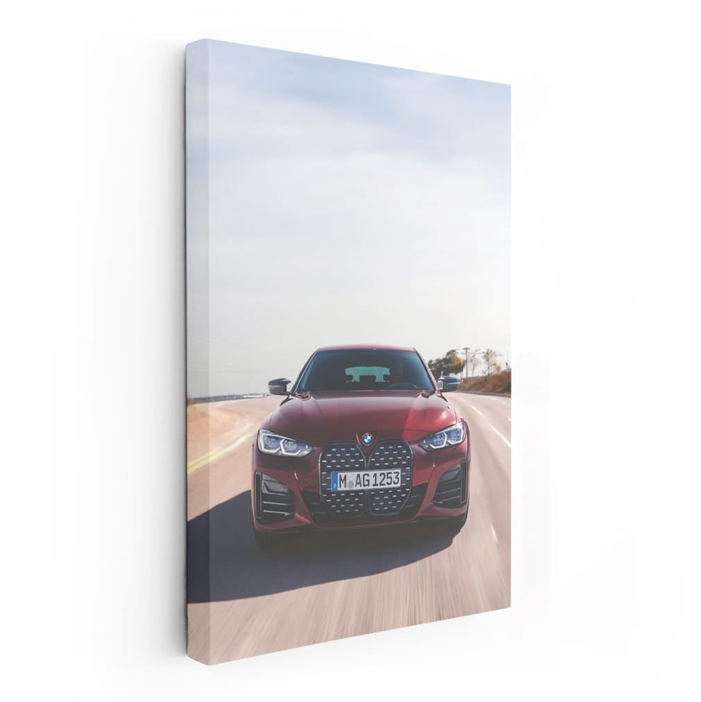 BMW 4 Series in Motion - Dark Red Elegance on Move