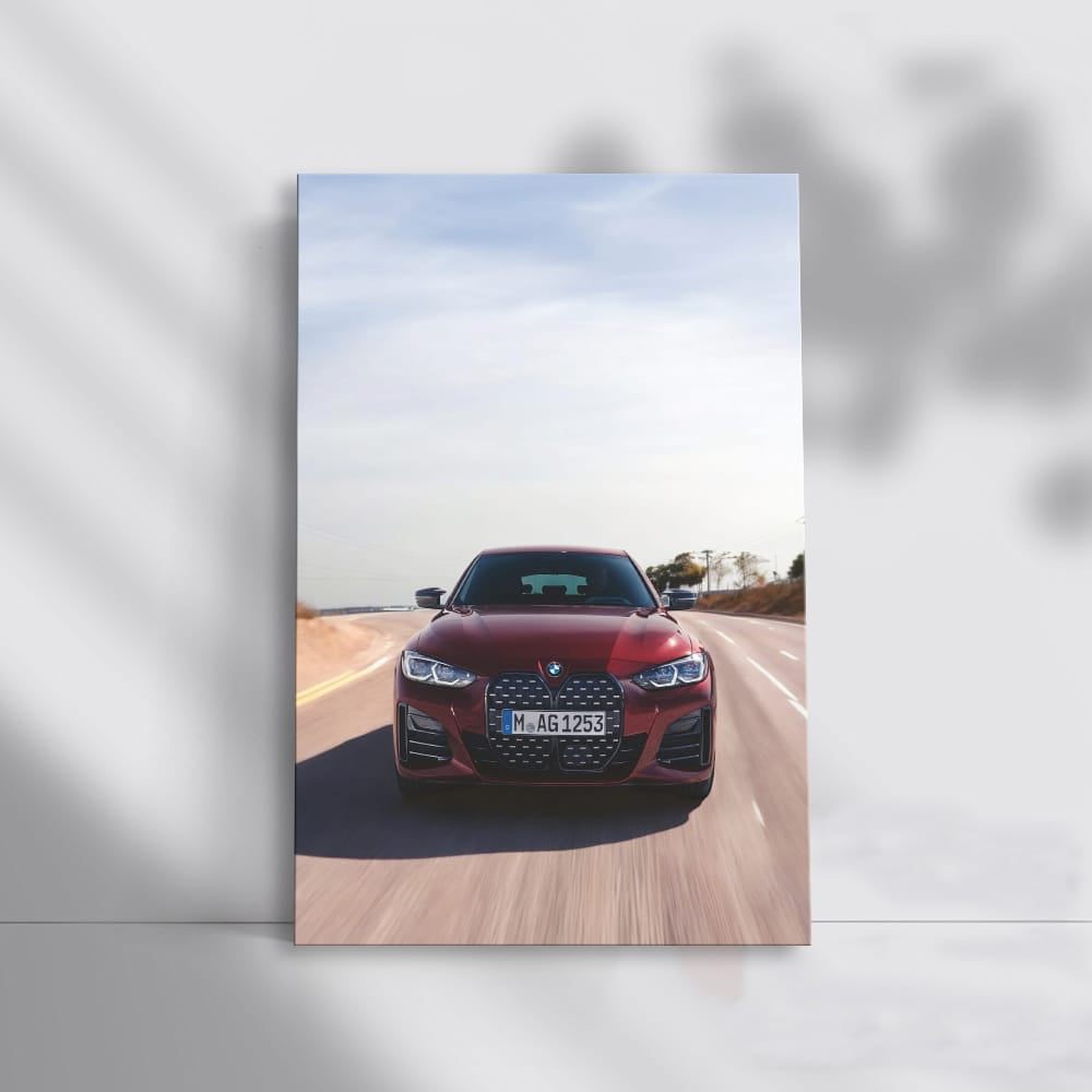 BMW 4 Series in Motion - Dark Red Elegance on Move