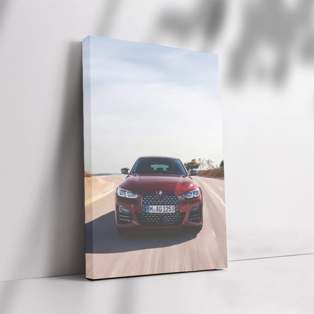 BMW 4 Series in Motion - Dark Red Elegance on Move