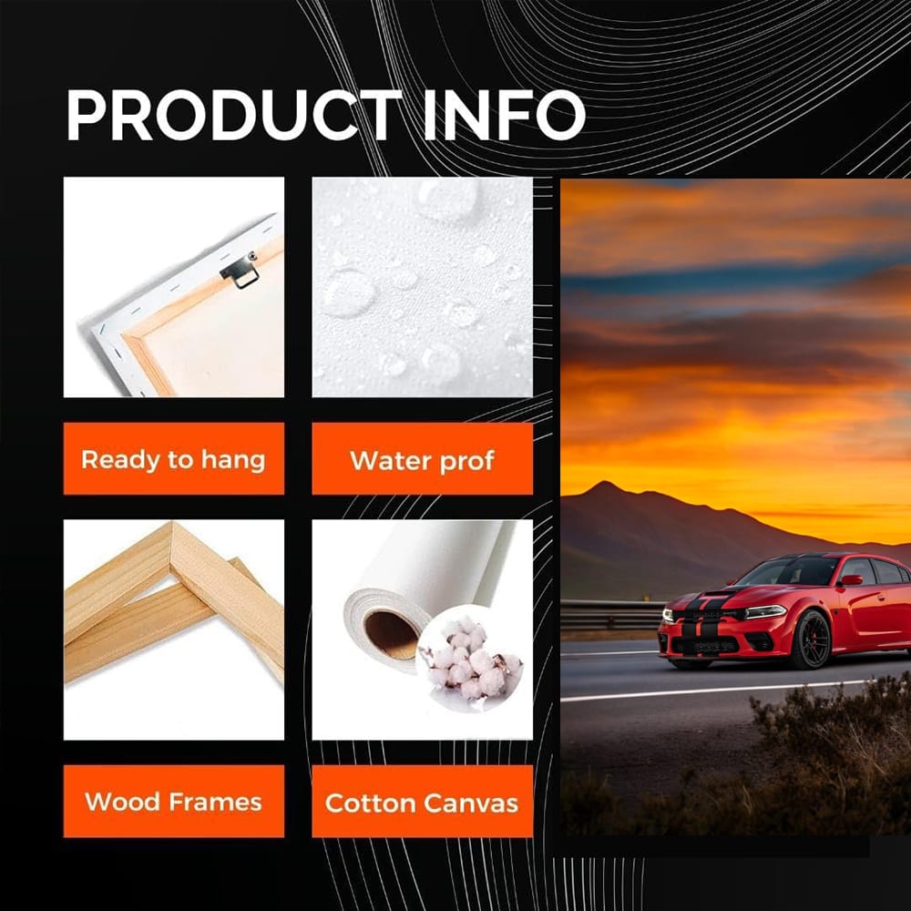 Dodge Challenger Cruising - Powerful Muscle Car on Road