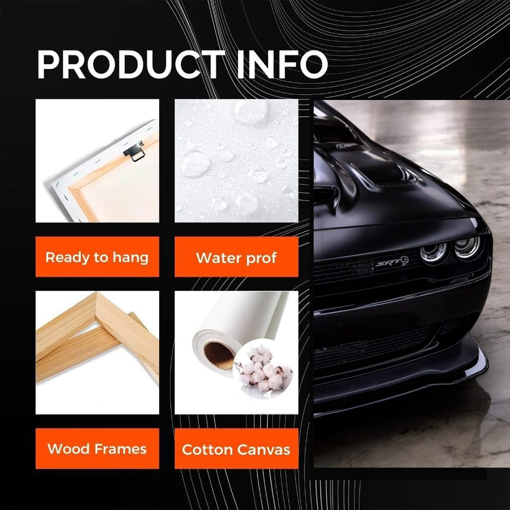 Black Marble Dodge Challenger - Bold Power in Motion