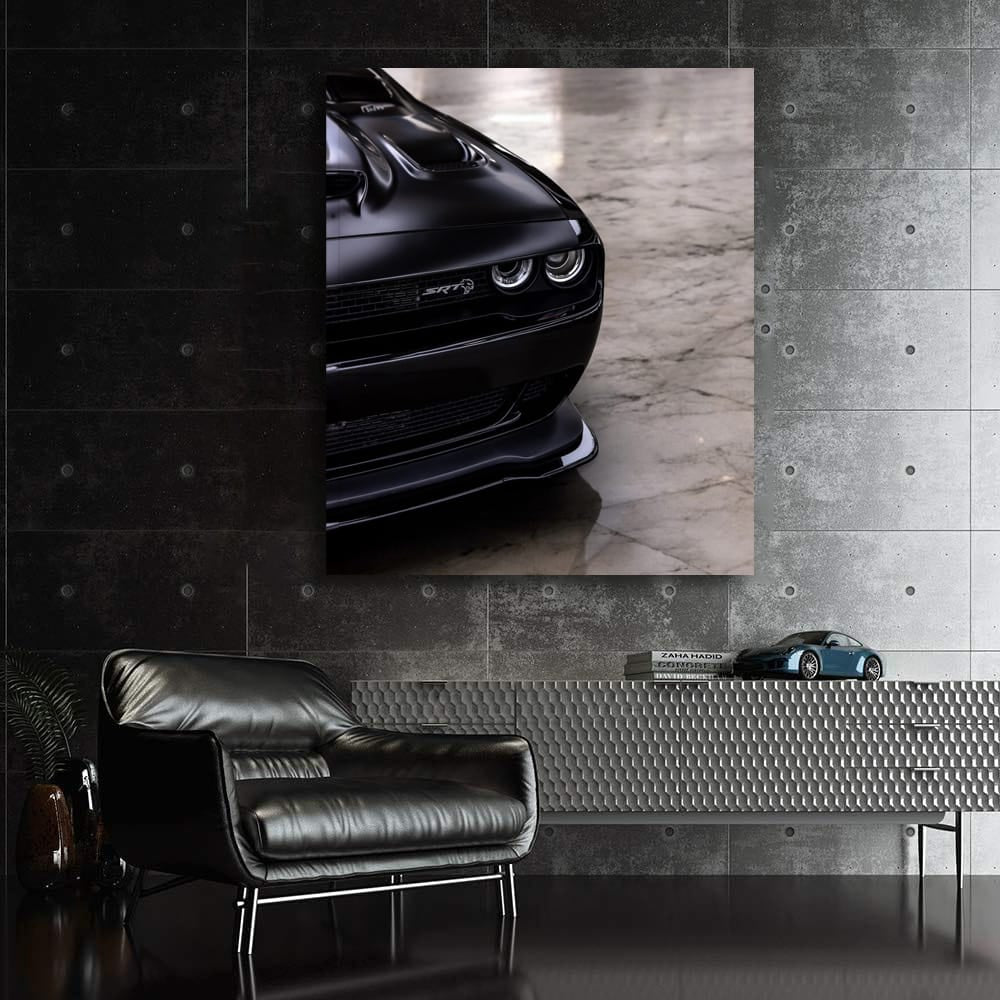 Black Marble Dodge Challenger - Bold Power in Motion