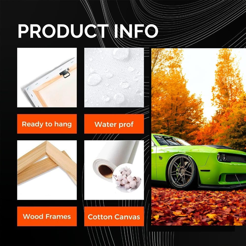 Golden Dodge Challenger in Autumn - Pure American Muscle