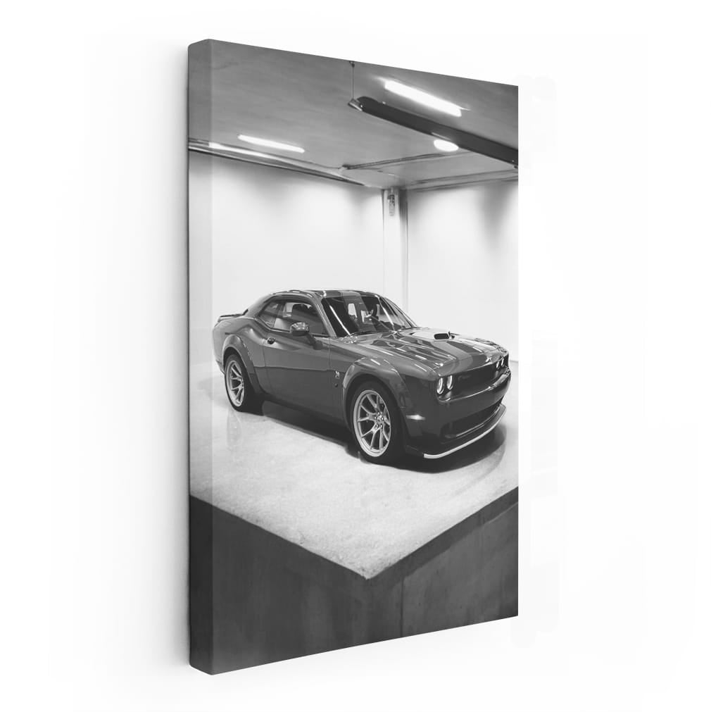 Sleek Gray Dodge Challenger Parked - Bold and Powerful