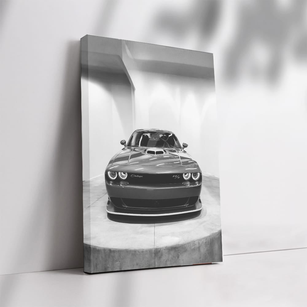 Sleek Gray Dodge Challenger Parked - Bold Muscle Power