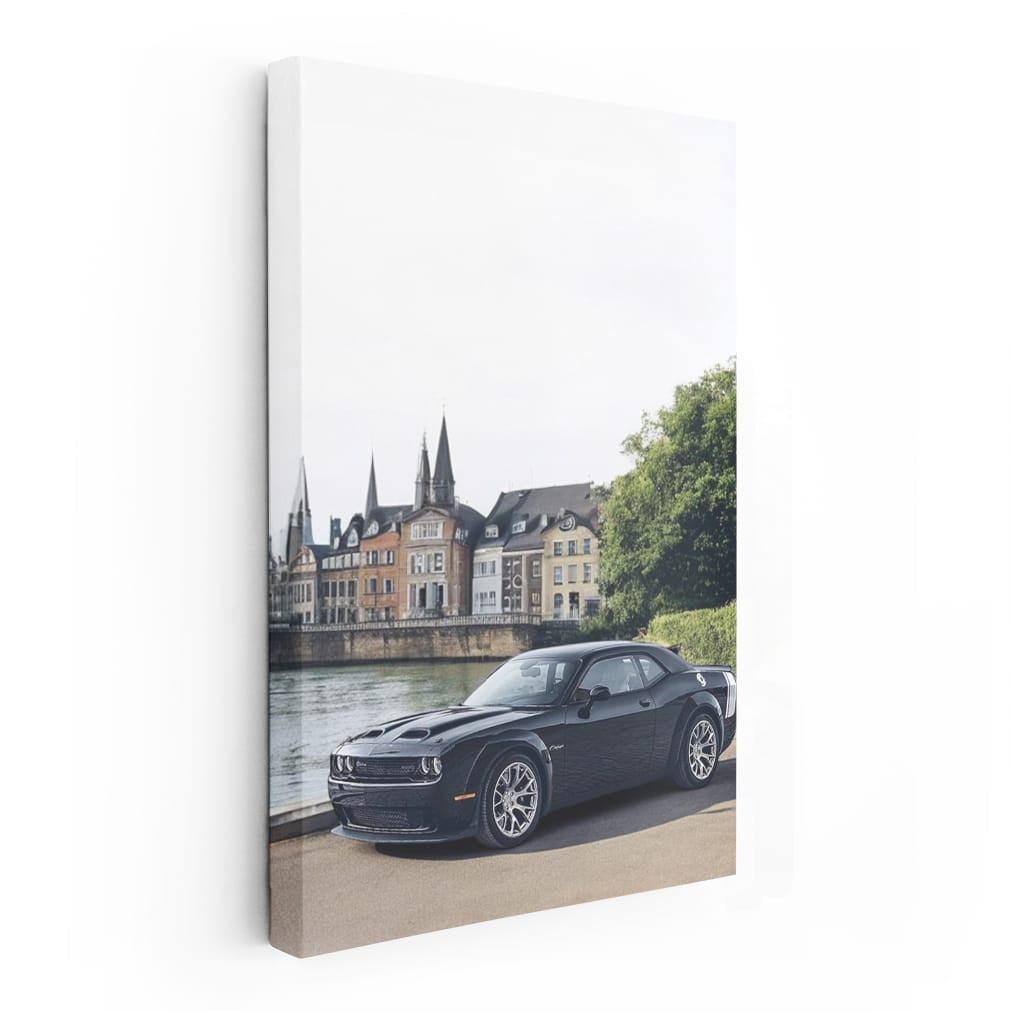 Dodge Challenger Parked Centrally in Europe - Muscle Icon