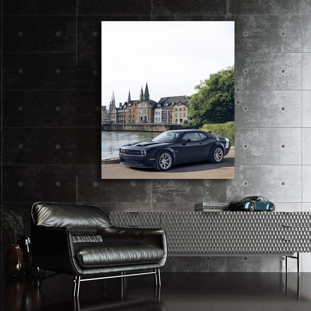 Dodge Challenger Parked Centrally in Europe - Muscle Icon