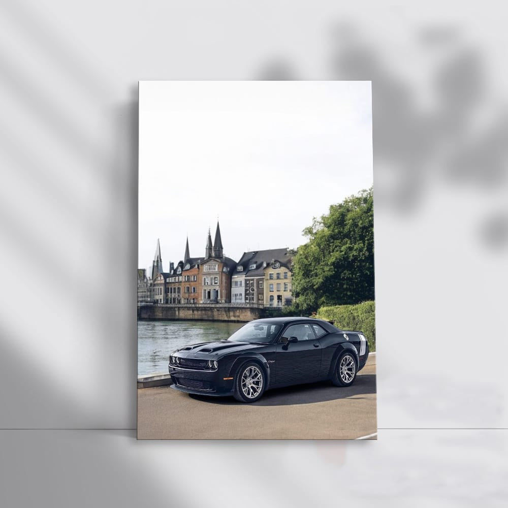 Dodge Challenger Parked Centrally in Europe - Muscle Icon