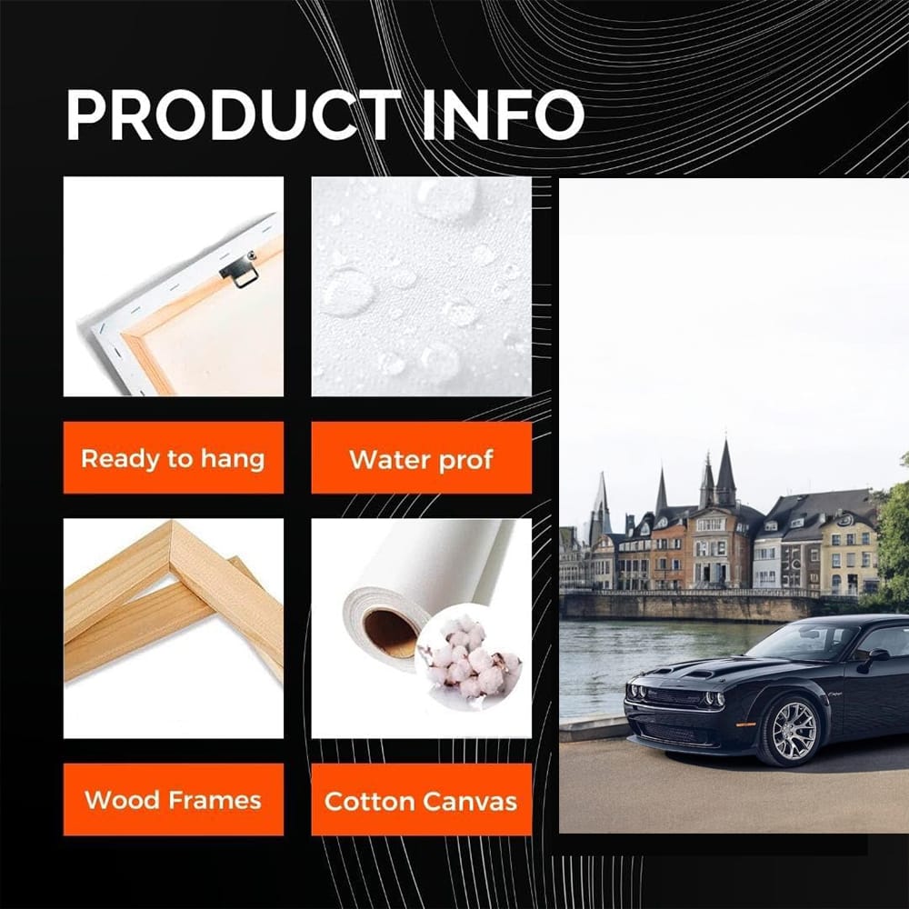 Dodge Challenger Parked Centrally in Europe - Muscle Icon