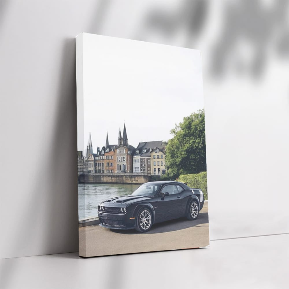 Dodge Challenger Parked Centrally in Europe - Muscle Icon