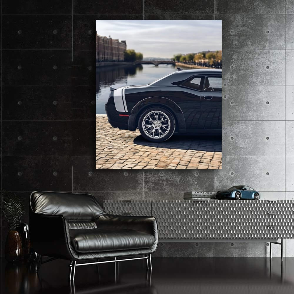 Dodge Challenger in European City - Iconic American Muscle