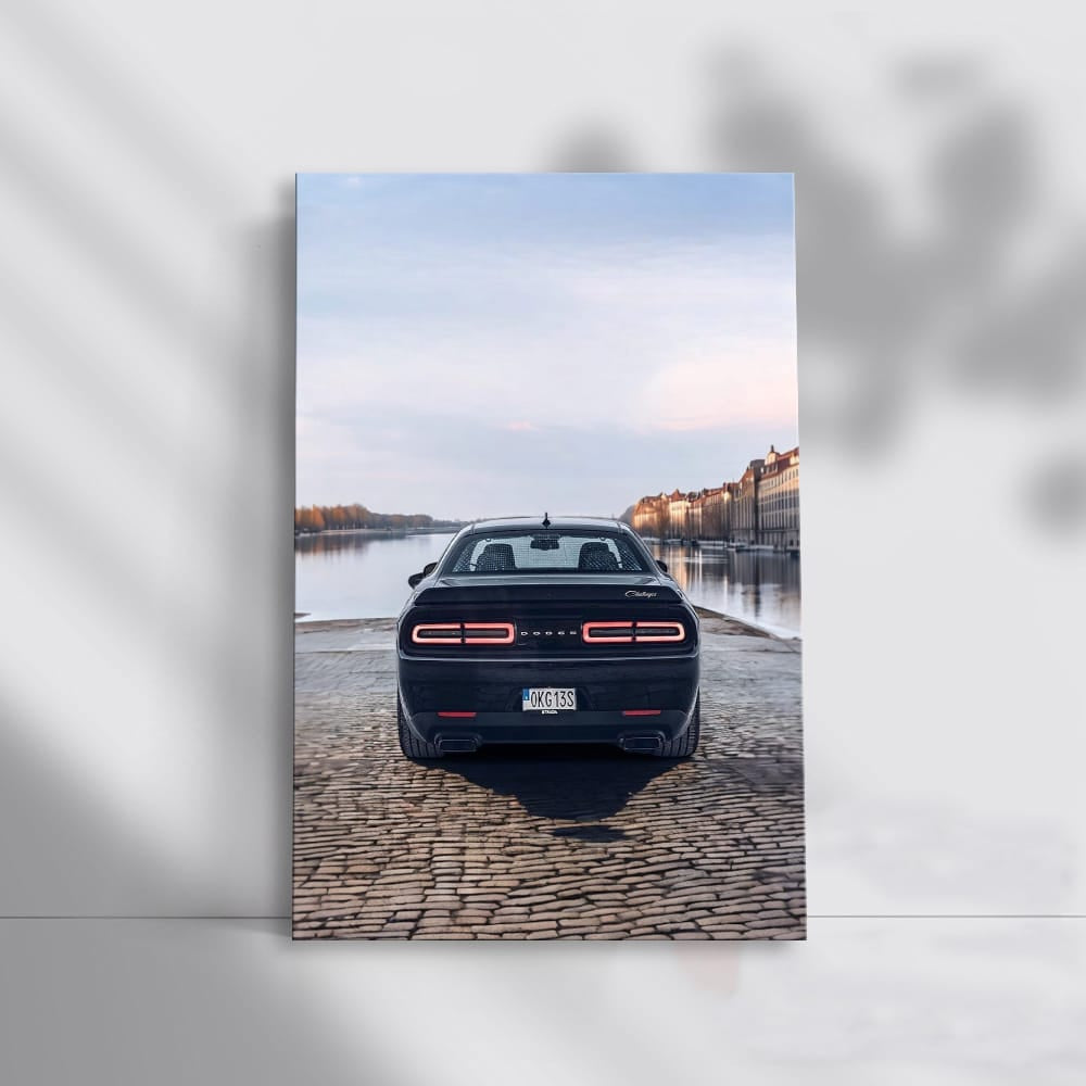 Dodge Challenger in European City Center - Powerful Icon