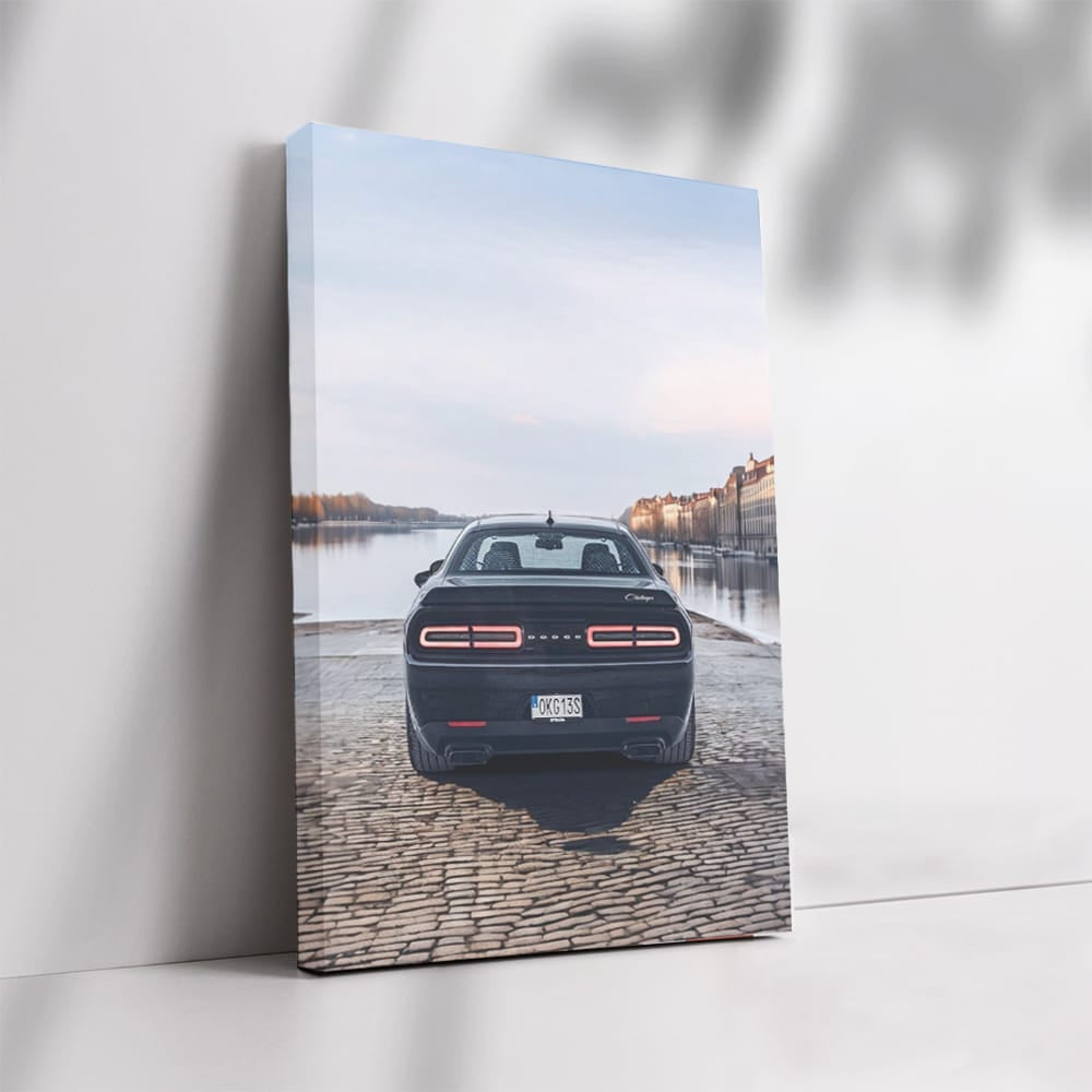 Dodge Challenger in European City Center - Powerful Icon