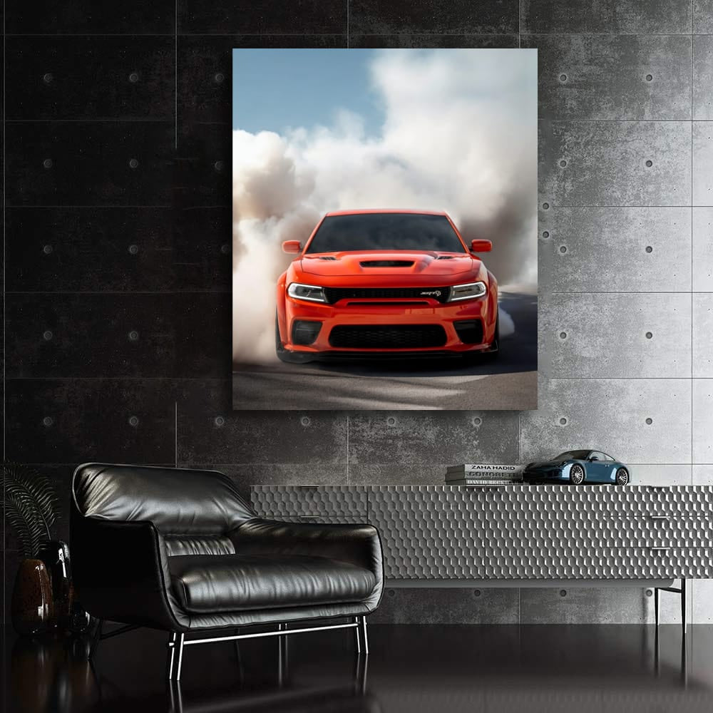 Charger in Smoke: Racing Powerhouse on Track