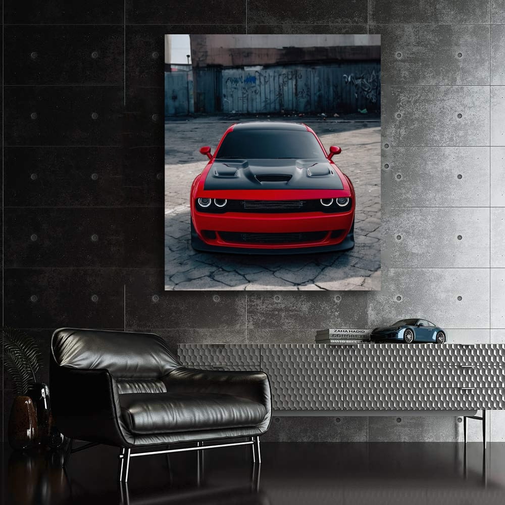 Red Dodge Charger in Urban Setting - Bold & Powerful