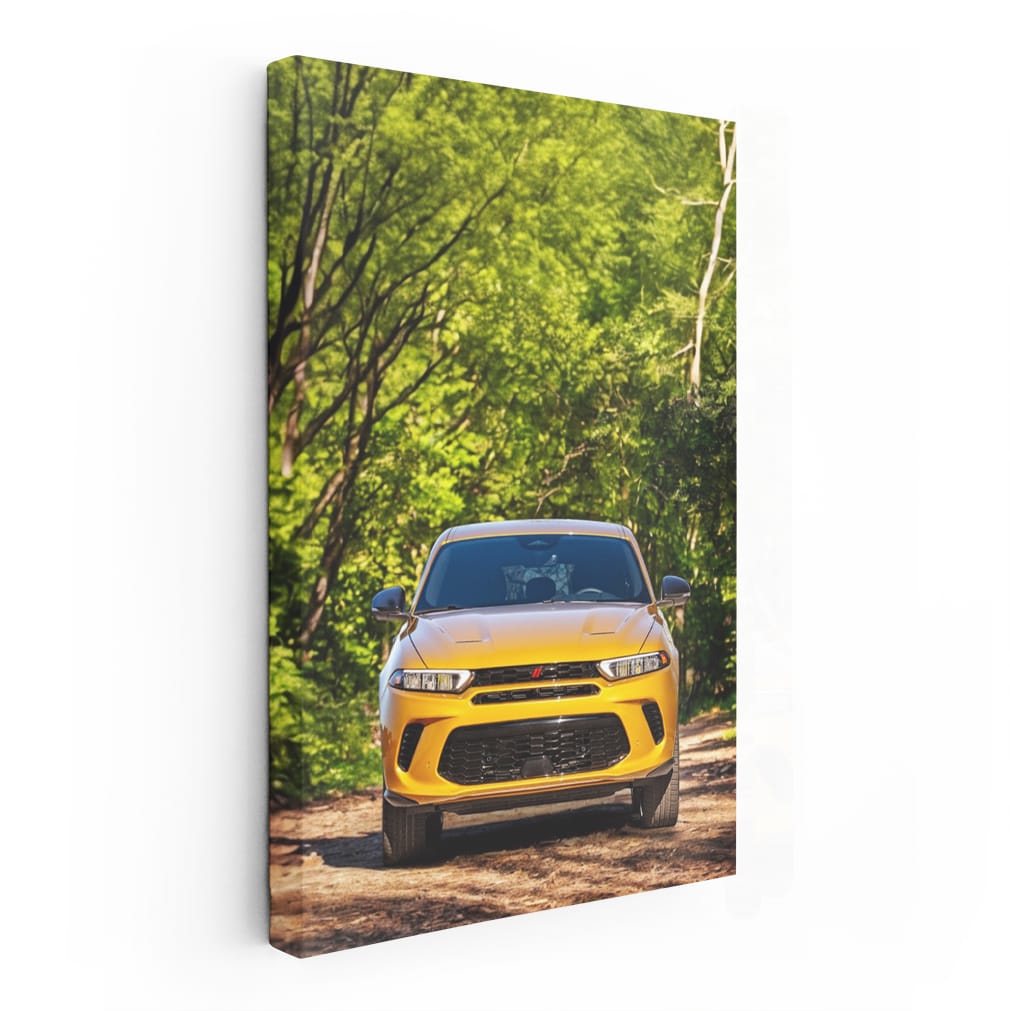 Yellow Dodge Hornet in Nature - Rugged Adventure Ready