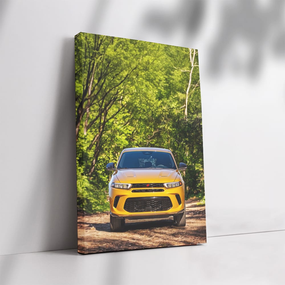 Yellow Dodge Hornet in Nature - Rugged Adventure Ready
