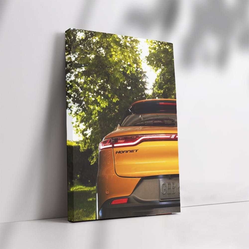 Yellow Dodge Hornet in Nature - Dynamic and Bold