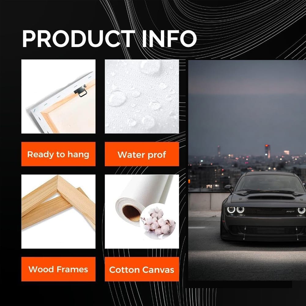 Sleek Black Dodge SRT Roams Dim City - Power Unleashed