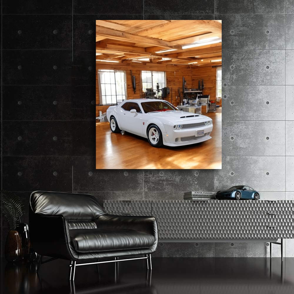 Dodge SRT Parked in Garage - Muscle Car Powerhouse