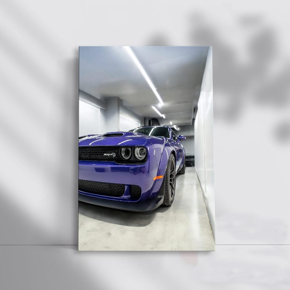 Purple Dodge SRT in Parking - Bold and Powerful Design