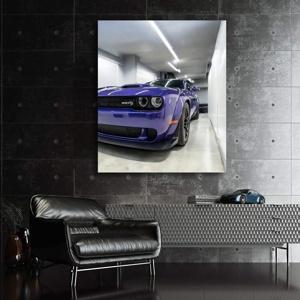 Purple Dodge SRT in Parking - Bold and Powerful Design