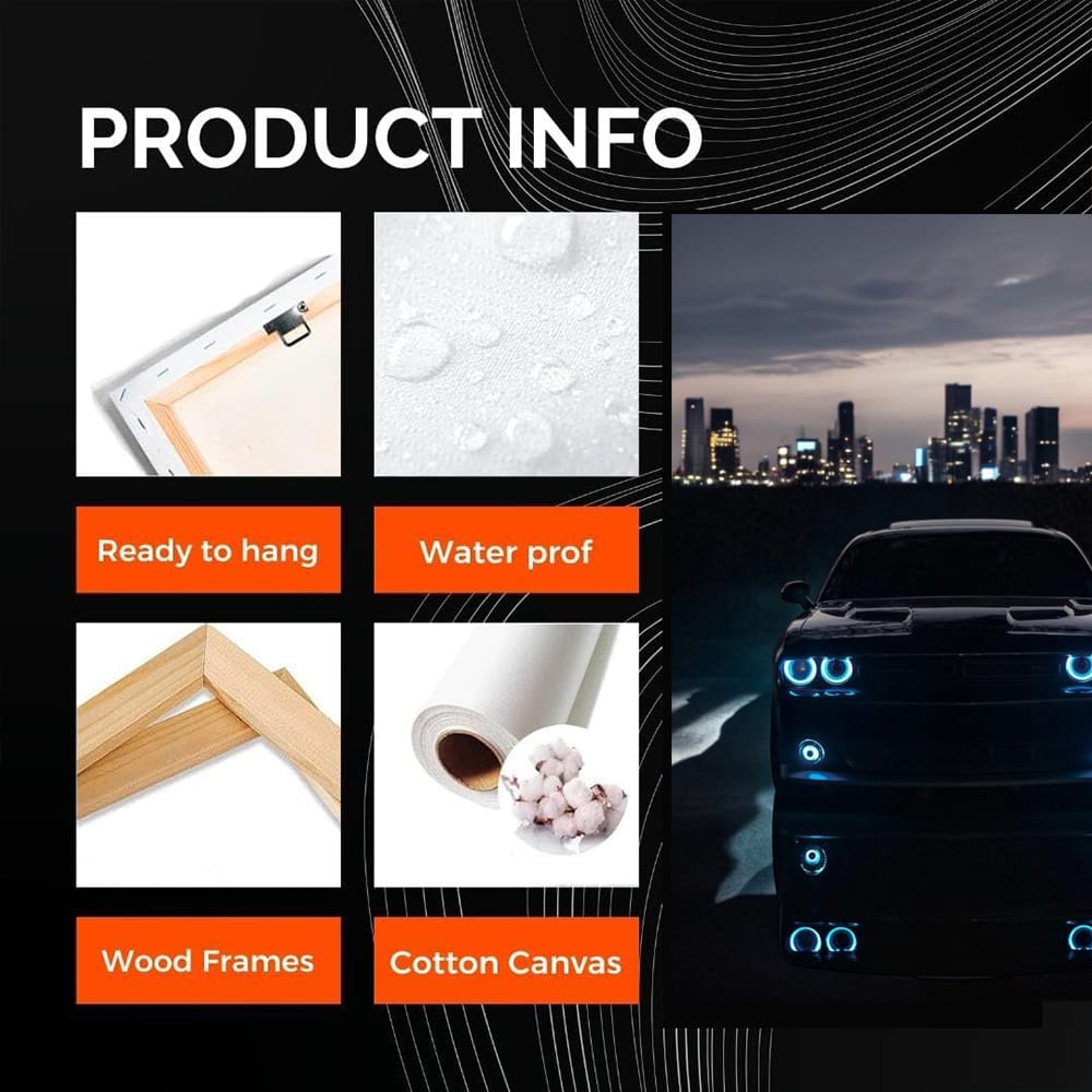 Dodge Challenger in Night Cityscape - Power and Presence