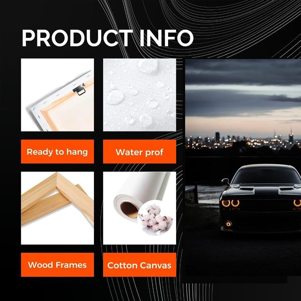 Dodge Challenger in Night Cityscape - Power Unleashed