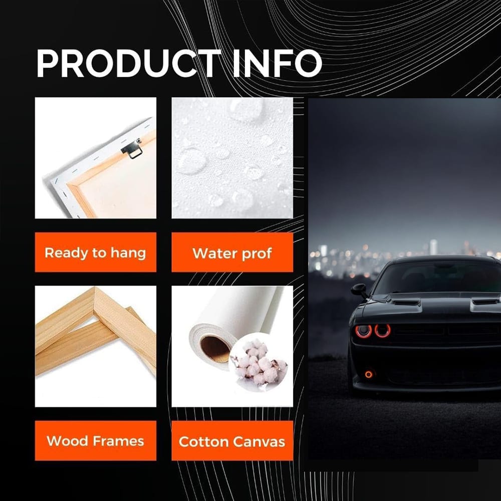 Dodge Challenger at Night Cityscape - Power and Elegance