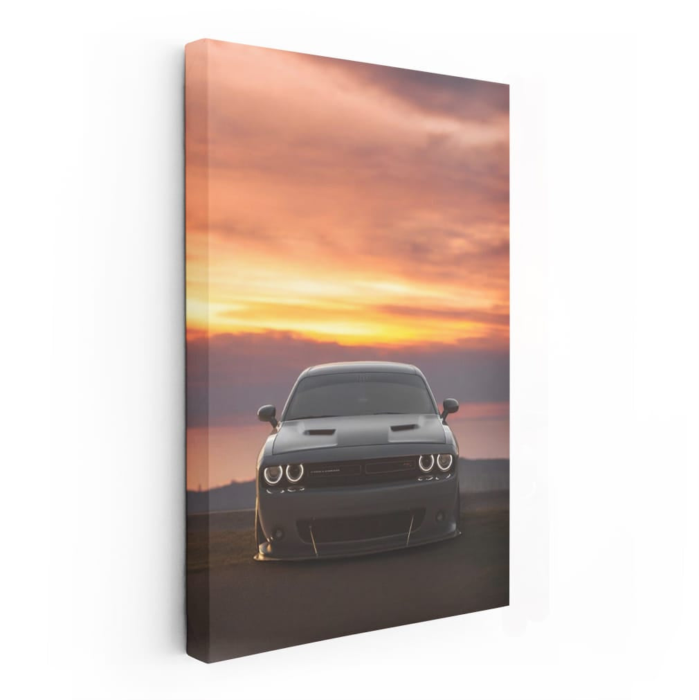 Dodge Challenger at Sunset - Power and Style in Motion