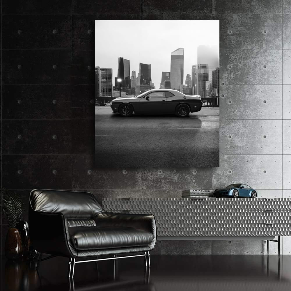 Dodge Challenger Black & White - Bold & Powerful Design