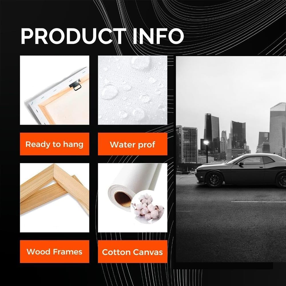 Dodge Challenger Black & White - Bold & Powerful Design