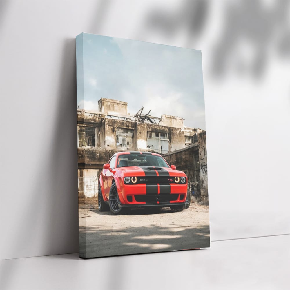 Dodge Challenger in Deserted City - Bold and Unyielding