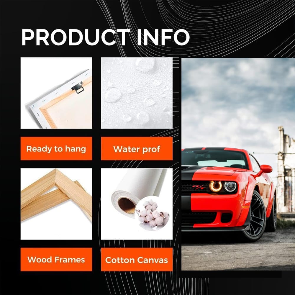 Red Dodge Challenger in Deserted City - Power Unleashed