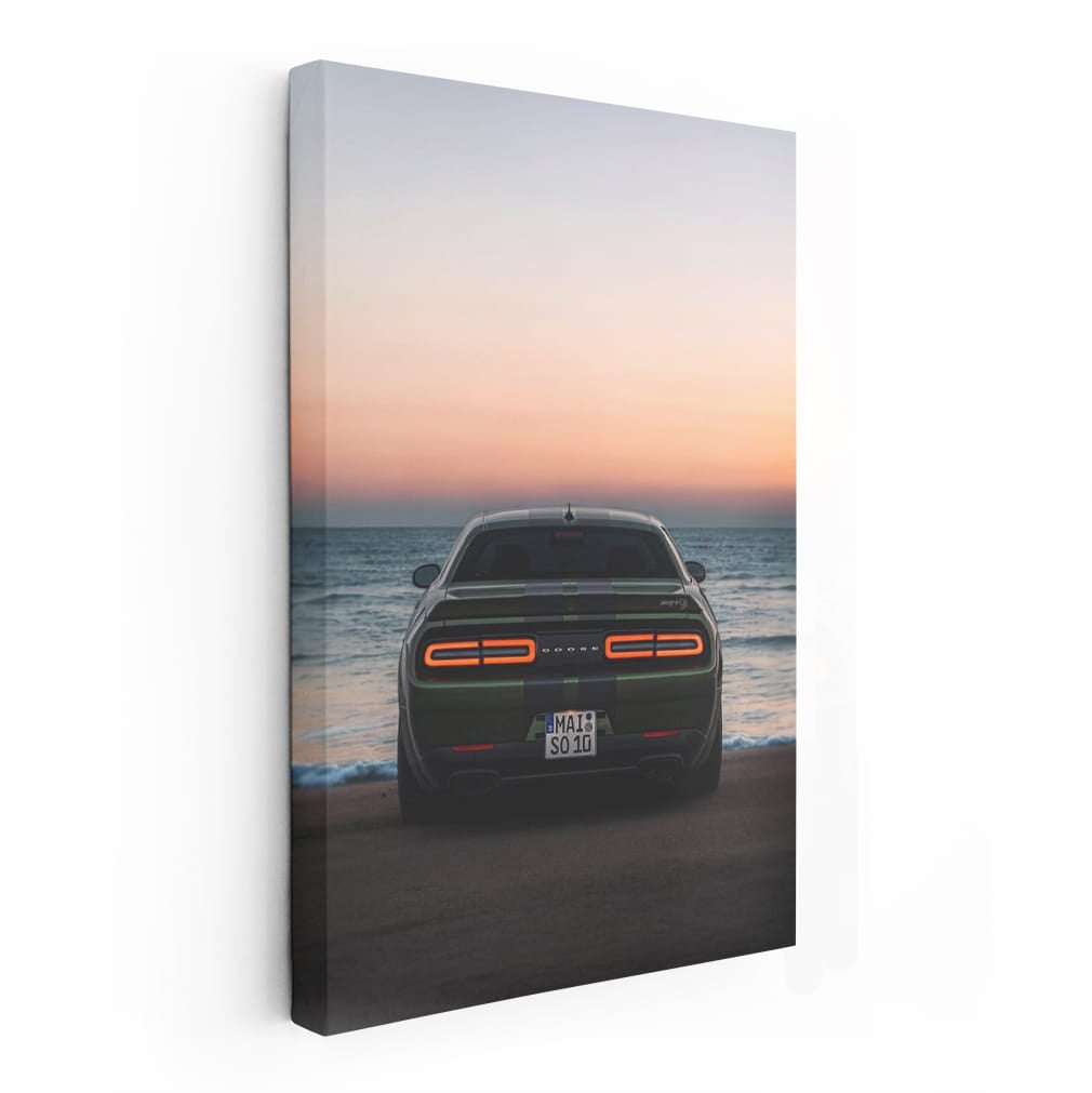 Dodge at Dusk with Ocean View - Sleek, Stylish, Powerful