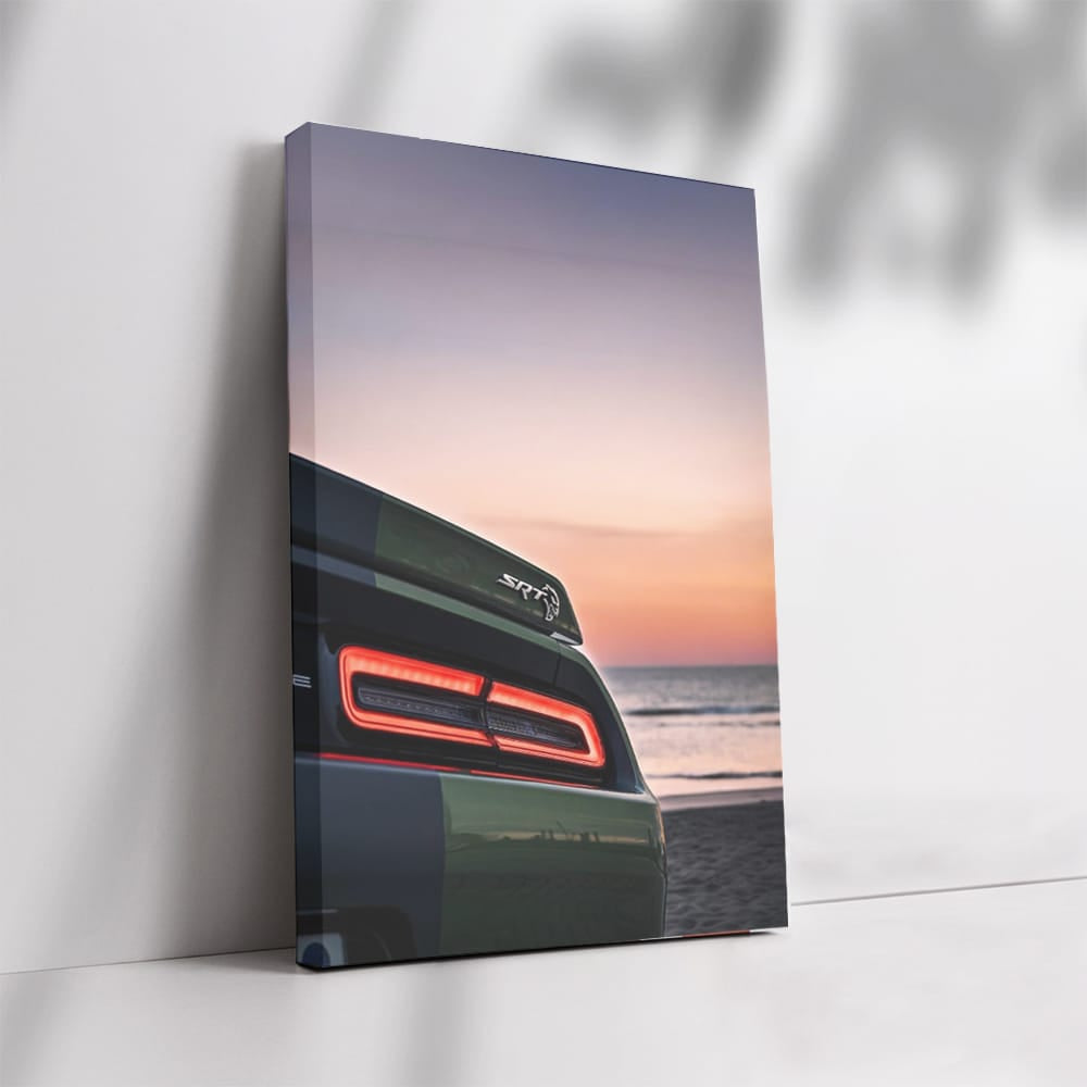 Sunset Dodge by Sea - Timeless Classic in Motion