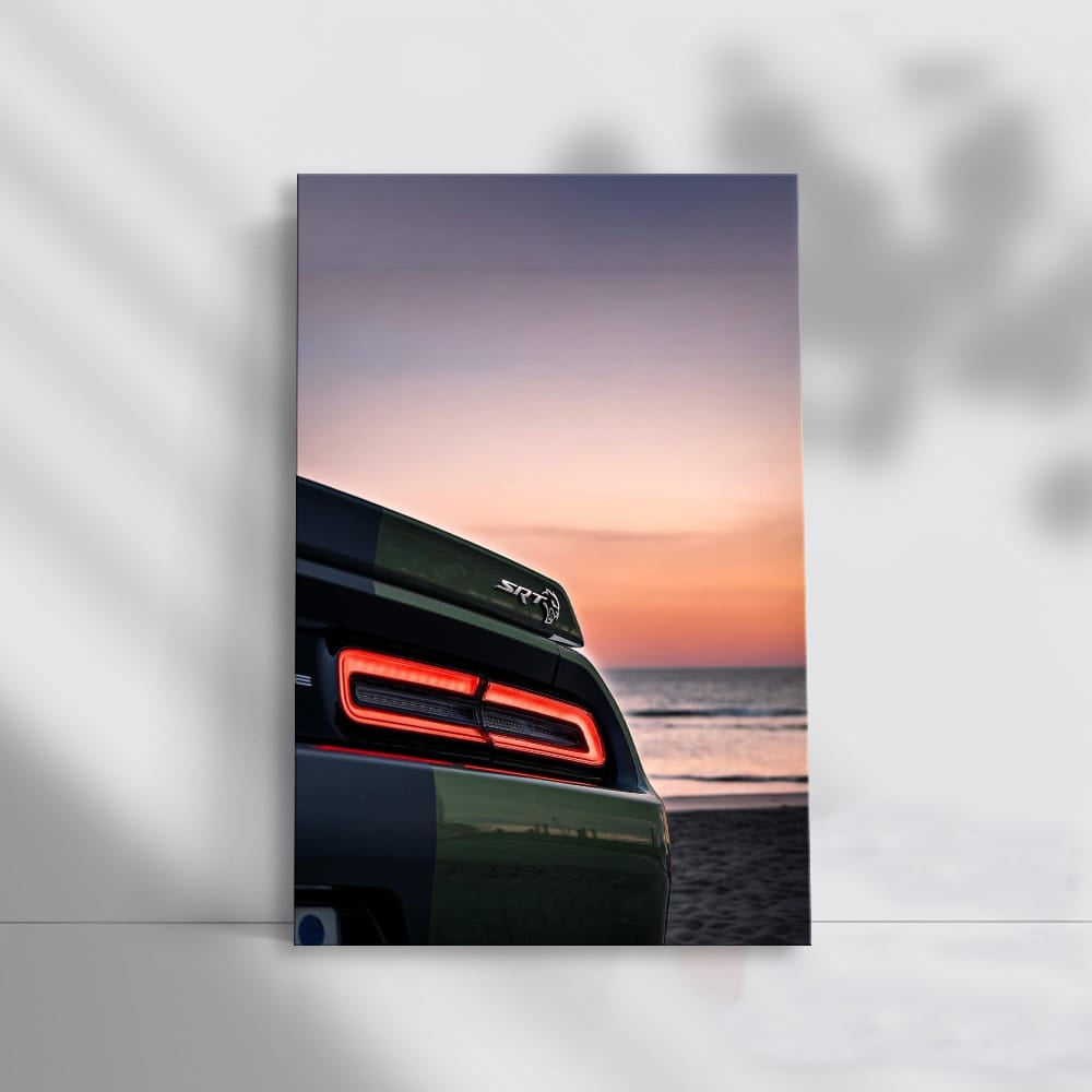 Sunset Dodge by Sea - Timeless Classic in Motion