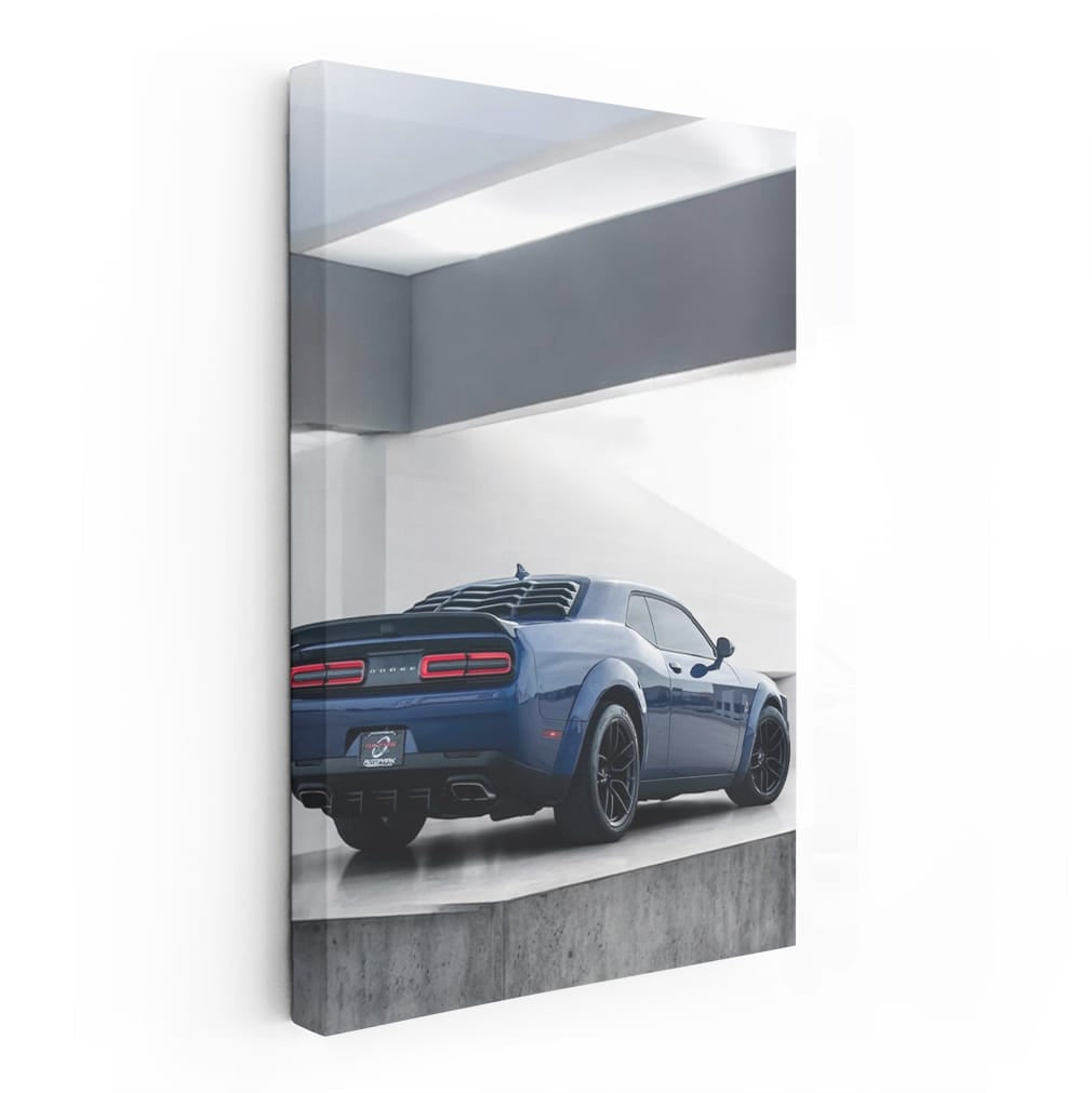 Blue Dodge in Mulholland Parking - Style and Speed