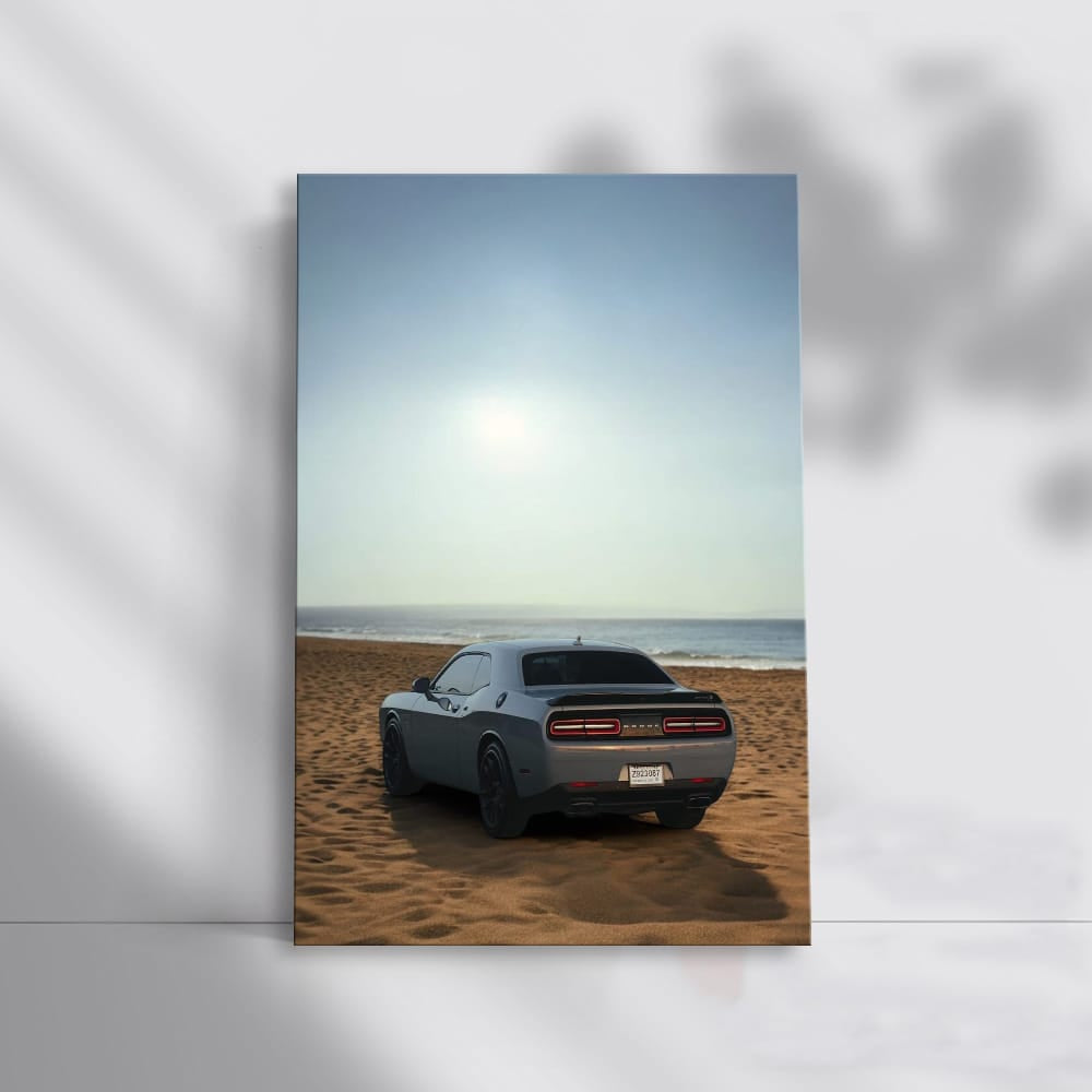 Dodge Grey with Sea Backdrop - Elegant and Bold Design