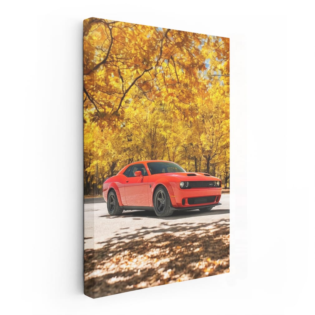 Dodge in Autumn Woods - Rugged Ride Awaits