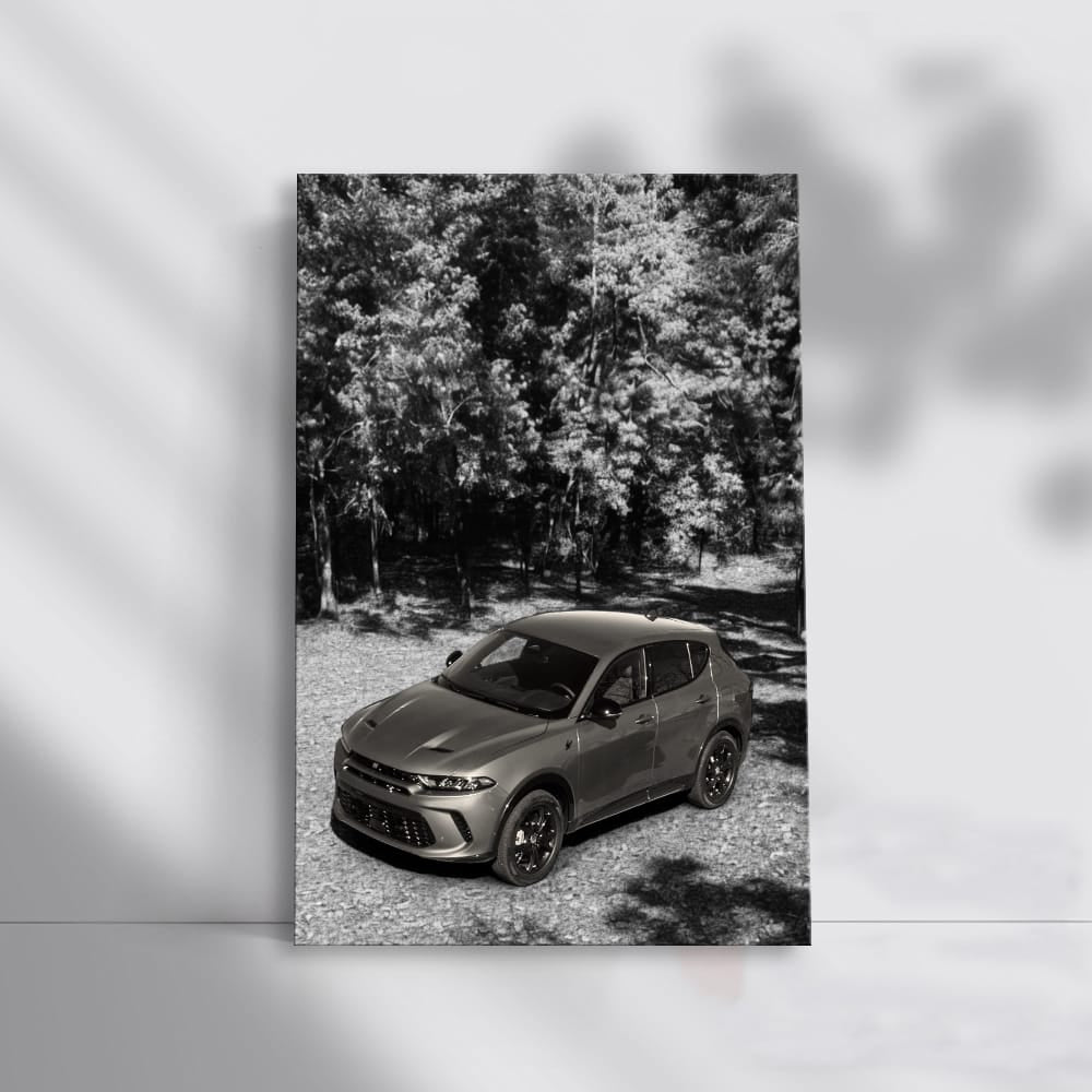 Dodge Through Forest - Classic Black & White Adventure