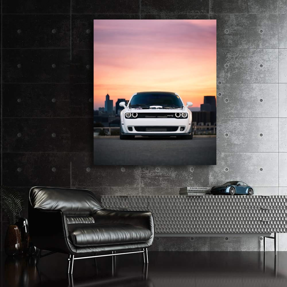 Sunset Over Big City with Dodge - Urban Elegance Edition