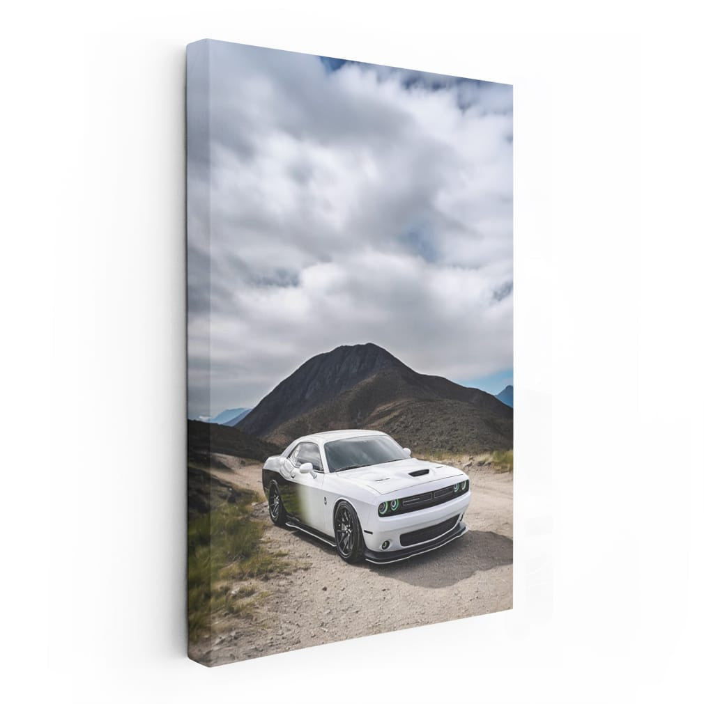 White Dodge in Mountainous Terrain - Rugged and Reliable