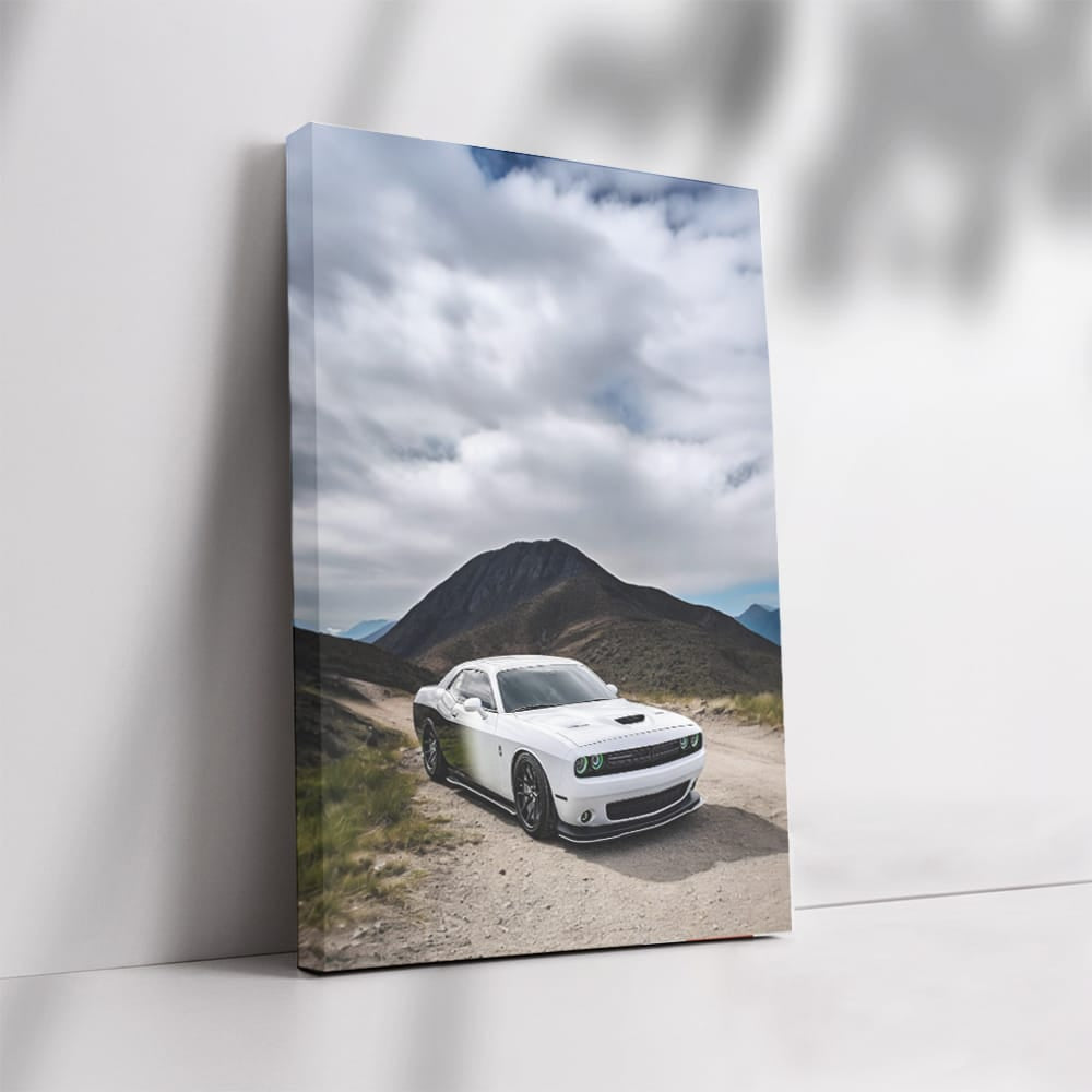 White Dodge in Mountainous Terrain - Rugged and Reliable