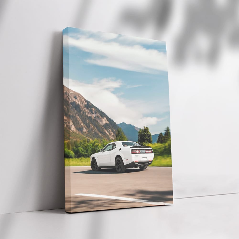 White Dodge in Mountainous Terrain - Rugged and Reliable