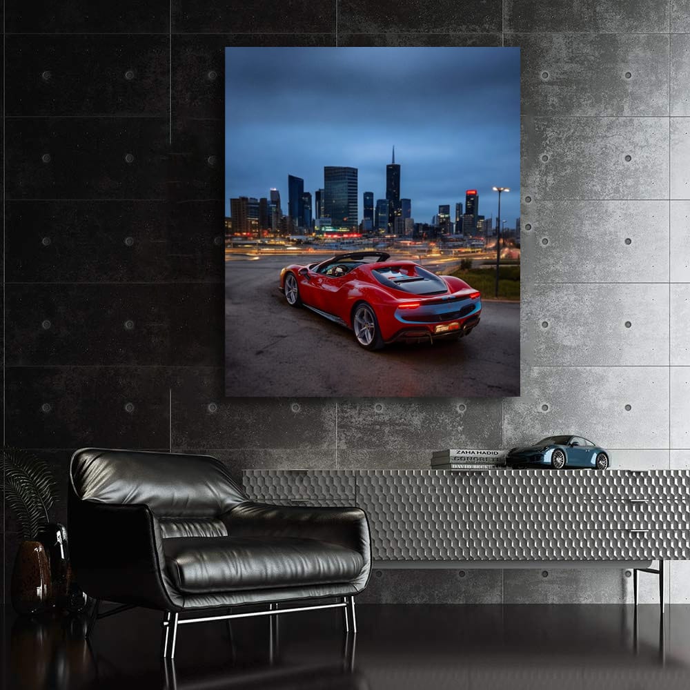 Ferrari 296 GTS in Urban Setting - Sleek and Fast Machine