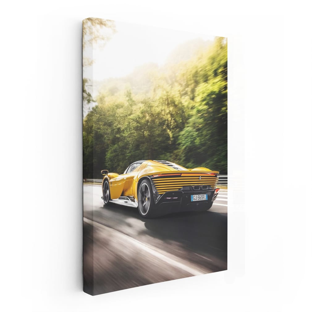 Ferrari Daytona SP3 in Yellow on Road - Speed and Style
