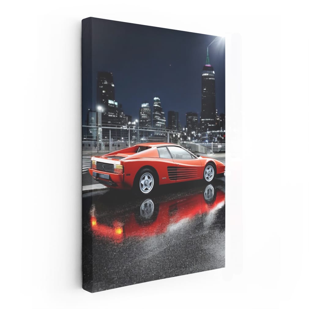 Ferrari F512 M in City at Night - Icon of Speed and Elegance
