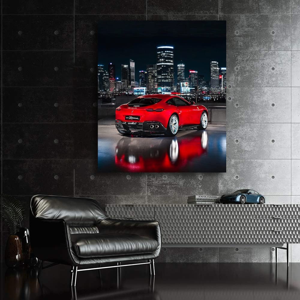 Ferrari Roma at Night - Elegance and Power Unleashed