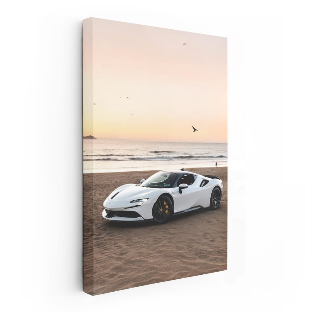 Ferrari SF90 Stradale at Sunset Beach - Power and Elegance